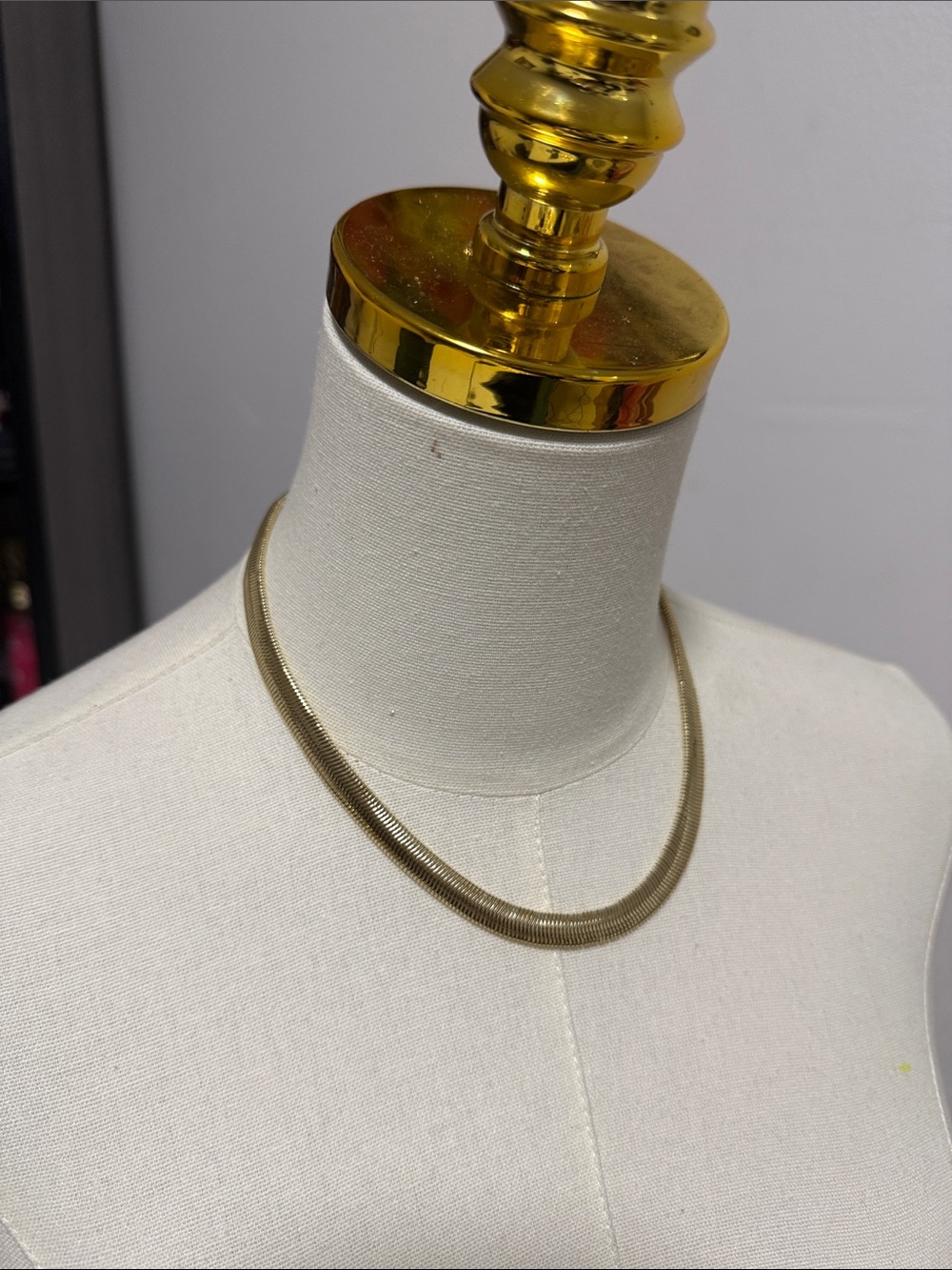 Gold-Tone Herringbone Chain Necklace - Women Accessories